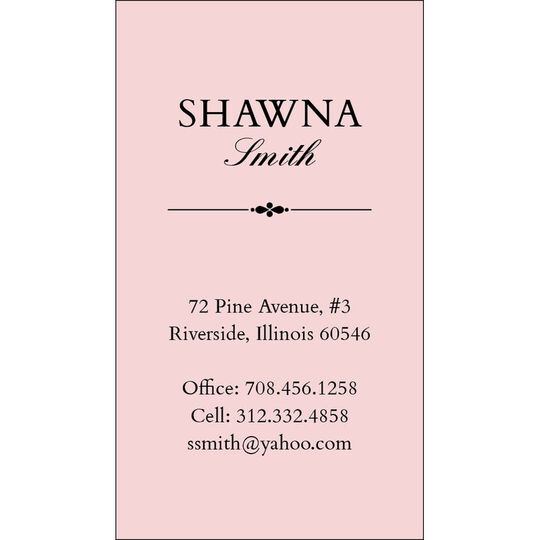 Vertical Elegant Script Business Cards - Raised Ink